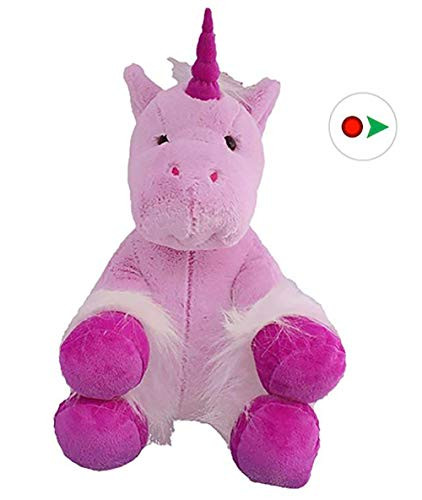 Recordable Stuffed Unicorn with 10 Second Digital Recorder (16", Violet)