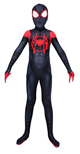 Riekinc Kids Spandex Zentai Bodysuit Superhero Halloween Cosplay Costumes Kids-M Black