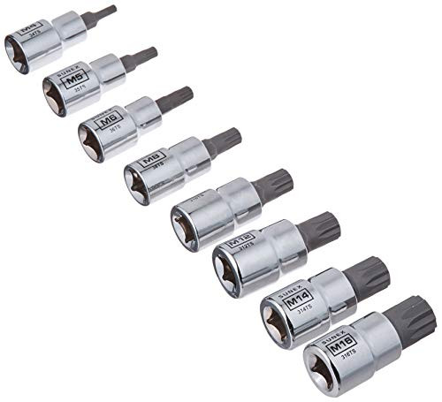 8Pc 3/8" Drive Chrome Triple Square Bit Socket Rail