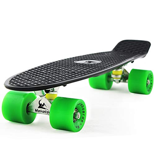 Meketec Skateboards Mini Cruiser 22 inch Retro Boy Kids First Skateboard for Youth Beginners Children Teenageres Girl Youth Adults Patinetas Boys 7 to