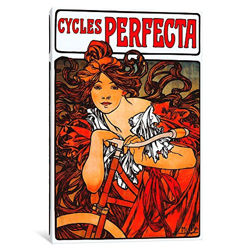 iCanvasART Cycles Perfecta Canvas Art Print by Alphonse Mucha, 18 by 12-Inch