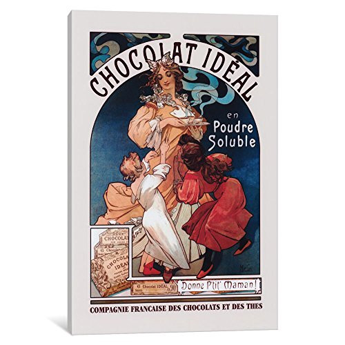 iCanvasART Chocolat Ideal Canvas Art Print by Alphonse Mucha, 18 by 12-Inch
