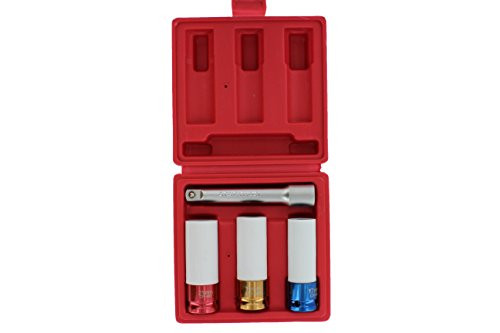 ABN 1/2in Impact Drive Lug Nut Socket & Extension Bar 4-Piece Set  Metric, Non-Marring, Thin-Walled Rim Protectors