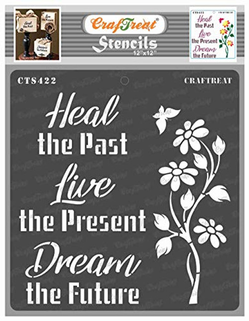 CrafTreat Quote Stencils for Painting on Wood, Wall, Tile, Canvas, Paper, Fabric and Floor - Heal - 12x12 Inches - Reusable DIY Art and Craft Stencils CrafTreat Quote Stencils for Painting on Wood, Wall, Tile, Canvas, Paper, Fabric and Floor - Heal - 12x12 Inches - Reusable DIY Art and Craft Stencils