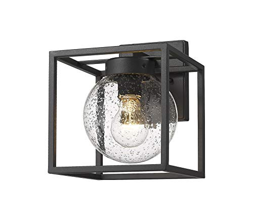 Rosient Outdoor Wall Lights, Exterior Wall Mount Light, Outdoor Porch Lights,Outdoor Wall Sconces in Black Finish with Seeded Glass (Black-Wall Light, Rosient Outdoor Wall Lights, Exterior Wall Mount Light, Outdoor Porch Lights,Outdoor Wall Sconces in Black Finish with Seeded Glass (Black-Wall Light,