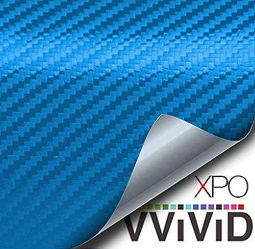 VViViD XPO Electric Blue 3D Carbon Fiber Vinyl Wrap Roll with Air Release Technology (3ft x 5ft)