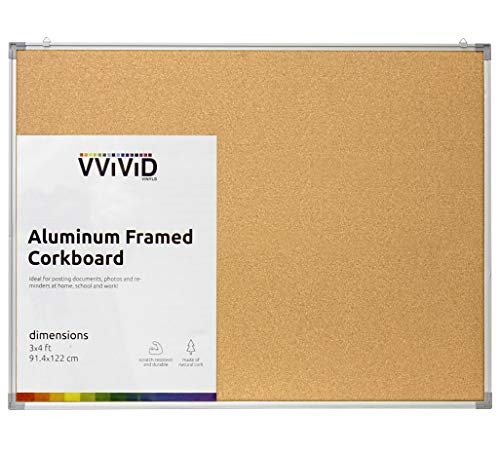VViViD Cork Bulletin Board (Aluminum Framed - 3ft x 4ft)