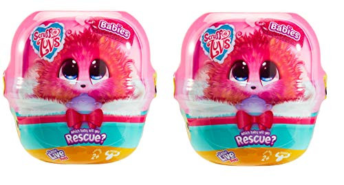 Little Live Pets Scruff-a-Luvs Babies  2 Pack - All New Sparkly Characters - Mini Collectable Plush Scruff-a-Luvs -Styles May Vary, Multicolor (30091)