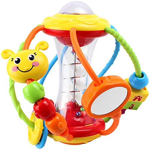 Yiosion Baby Rattle Set Activity Ball Shaker Grab Spin Rattle Early Educational Learning Sensory Toy Gift for 3 6 9 12 Months Newborn Babies Infants B