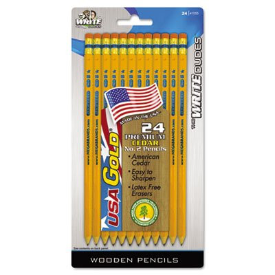 Rose Art DDR64 #2 HB Lead USA Gold Standard Yellow Pencils 24 Pack