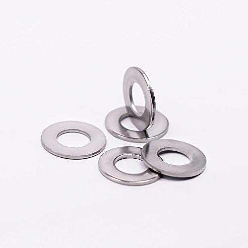 1/4" Flat Washer, 5/8" Outside Diameter, 304 Stainless Steel 18-8, Bright Finish, 100 pcs by Eastlo Fastener