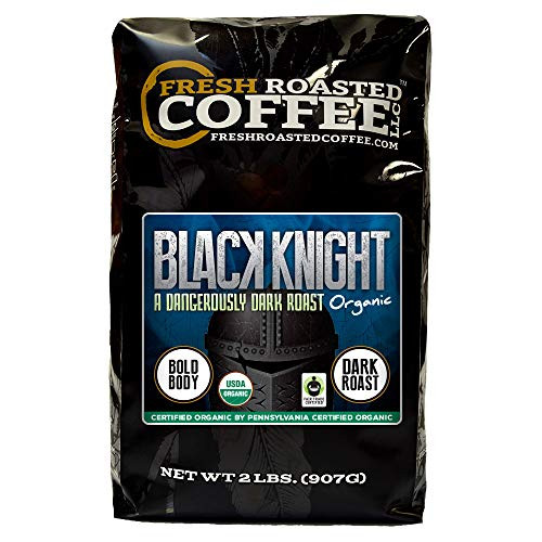 Fresh Roasted Coffee LLC, Black Knight Organic Coffee, Dark Roast, Whole Bean, 2 Pound Bag