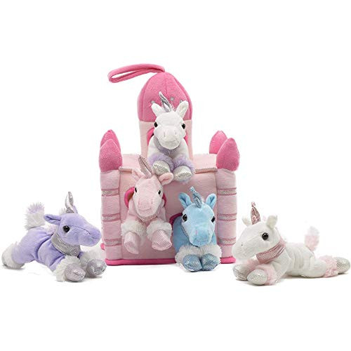 Unipak 12" Plush Castle - 5 Stuffed Animals in a Castle Carrying Case (Unicorns Pink Castle) Unipak 12" Plush Castle - 5 Stuffed Animals in a Castle Carrying Case (Unicorns Pink Castle)