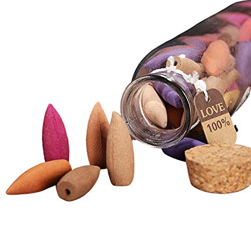 imagine dream believe IDB Natural Sandalwood Fragrant Backflow Incense Burner Cones - Approx 65 Waterfall Backflow Incense Cones in Gift Ready Packagi