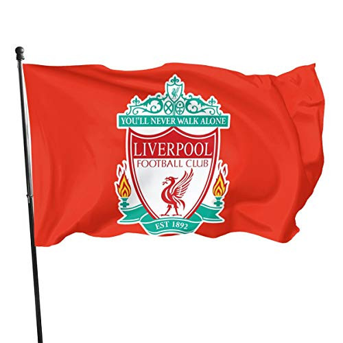 3x5 Foot Flag Liverpool FC Logo Europ Champion Flag Vivid Color and UV Fade Resistant with Brass Grommets 3 X 5 Feet 3x5'' Flag