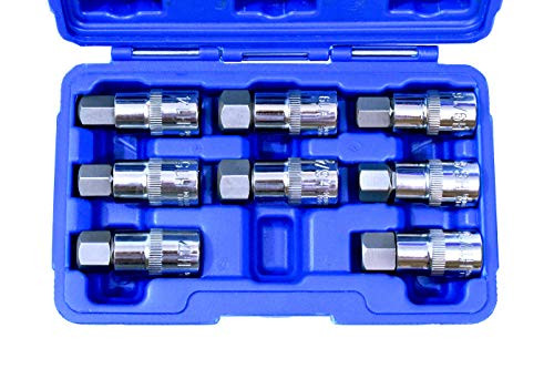 1/2-Inch Drive Jumbo Hex Bit Socket Set, S2 Steel | 8-Piece Set | SAE & Metric