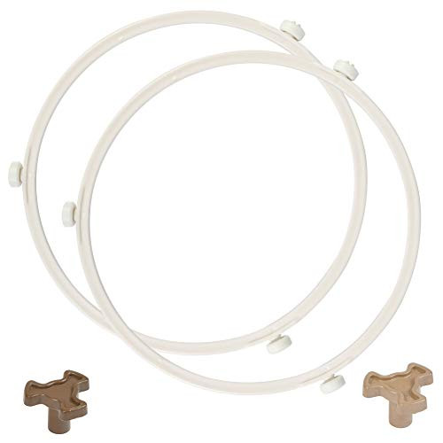 2Pcs Microwave Oven Rotating Roller Support Ring, 7" Microwave Turntable Support Microwave Oven Tray Support, and 2Pcs Microwave Turntable Coupler