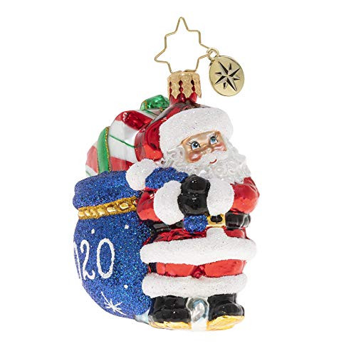 Christopher Radko Hand-Crafted European Glass Christmas Ornament, Santa's 2020 Delivery Gem