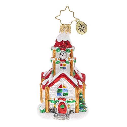 Christopher Radko Hand-Crafted European Glass Christmas Ornament, Christmas Chapel Gem