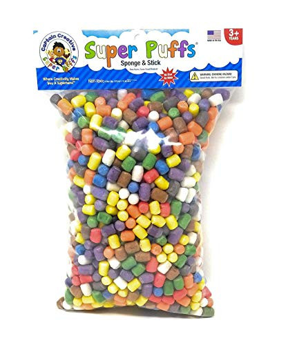 Super Puffs Mini Primary Colors - Medium Bag, 500 Noodles - STEM Arts and Crafts Toy for Kids - Build, Decorate, Create - Biodegradable and Non-Toxic