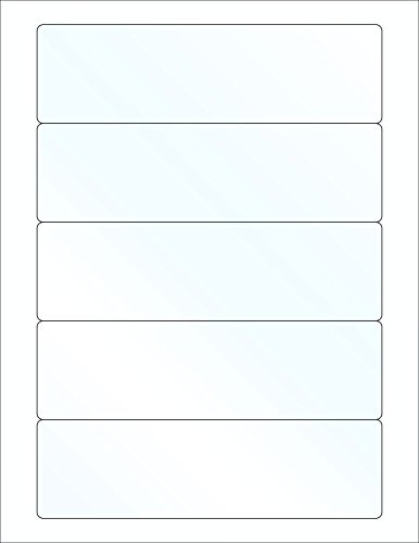 25 Printable Water-Resistant Clear Gloss Water Bottle Labels for Inkjet, 7 x 2 inches