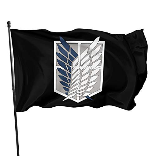 RJ5nrusfwtba Attack On Titan Decorative Garden Flags, Outdoor Artificial Flag for Home, Garden Yard Decorations 3x5 Ft