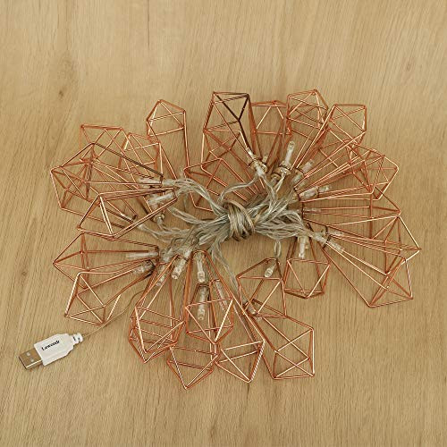 Lewondr String Lights Geometric Silver Diamond LED Metal Fairy Lights 3m/9.8ft 20 LED USB & Battery Powered Twinkle Lights for Bedroom Wedding Christm Lewondr String Lights Geometric Silver Diamond LED Metal Fairy Lights 3m/9.8ft 20 LED USB & Battery Powered Twinkle Lights for Bedroom Wedding Christm