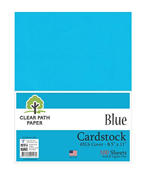 Blue Cardstock - 8.5 x 11 inch - 65Lb Cover - 100 Sheets