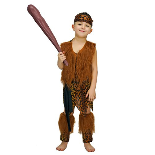 flatwhite Caveman for Boys Costume (7-9 Years)