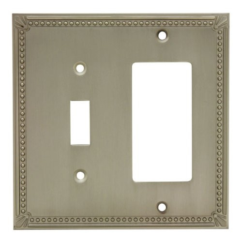 Cosmas 44072-SN Satin Nickel Single Toggle/GFI Decora Rocker Combo Wall Switch Plate Switchplate Cover