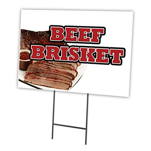 Beef Brisket 18"x24" Yard Sign & Stake Outdoor Plastic coroplast Window