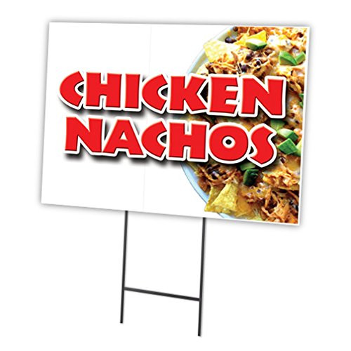 Chicken Nachos 18"x24" Yard Sign & Stake Outdoor Plastic coroplast Window
