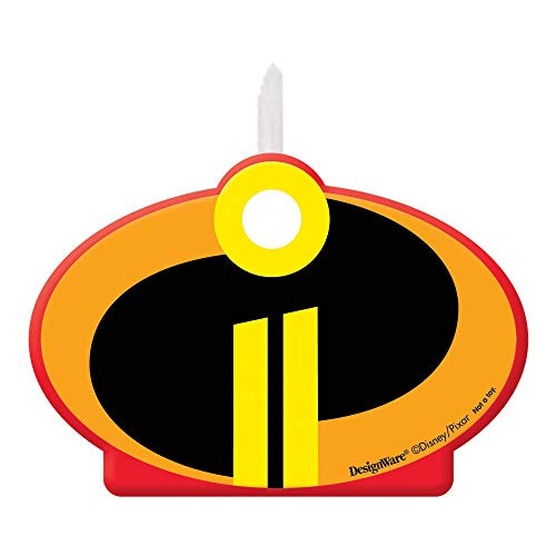 Amscan 170519 Disney/Pixar"Incredibles 2" Birthday Candle, Multicolor, Standard
