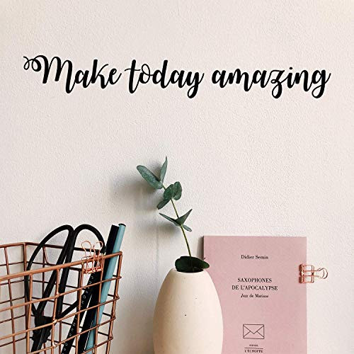 Vinyl Wall Art Decal - Make Today Amazing - 2.5" x 18" - Modern Inspirational Positive Quote Sticker for Home Office Bedroom Kids Room Playroom Coffee