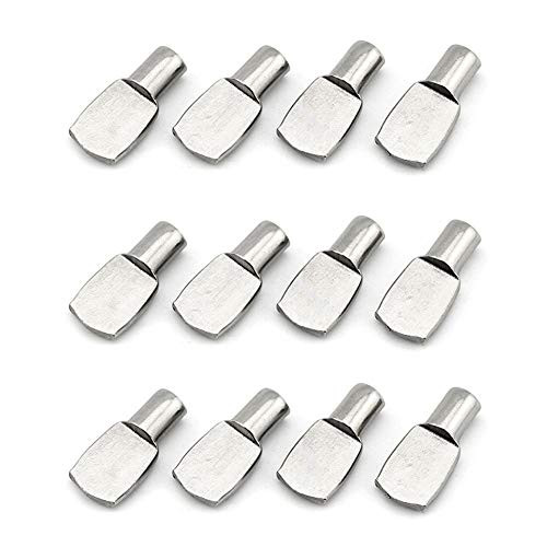 30 Pieces 7mm Shelf Pins Spoon Shape Cabinet Furniture Shelf Support Pegs Nickel Plated Hardware Heavy Duty Shelf Support Pins