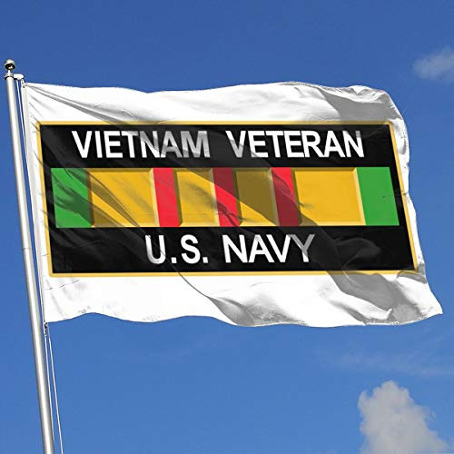 Vietnam Veteran U.S Navy 3x5 Foot Flag Outdoor Flags 100% Single-Layer Translucent Polyester 3x5 Ft