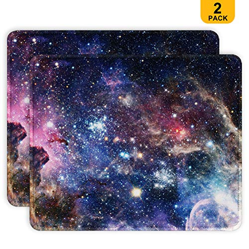 Auhoahsil Mouse Pad [2-Pack] Stitched Edge Premium-Textured Mouse Mat Waterproof Non-Slip Rubber Base Rectangle Mousepad for Laptop Computer PC Gaming