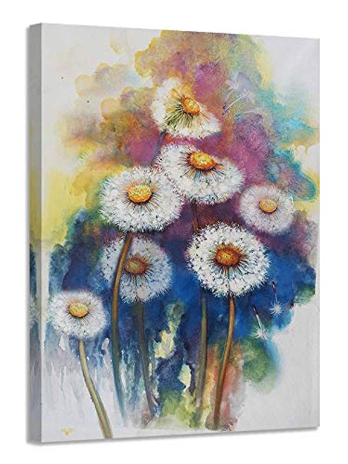 Acocifi Contemporary Dandelion Canvas Wall Art Simple Life Flowers Painting Modern Watercolor Florals Picture Prints Artwork Framed Ready to Hang for