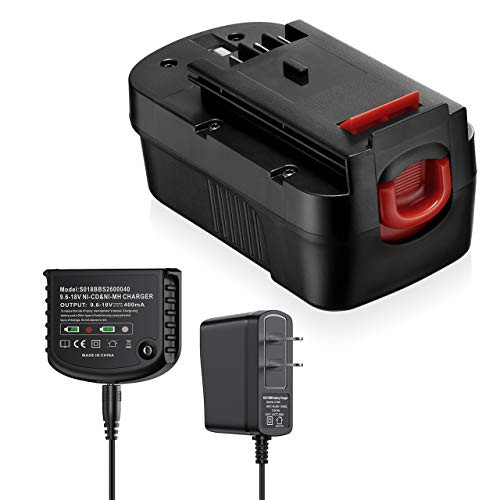 3.7Ah HPB18 Replace for Black and Decker 18V Battery 244760-00 A1718 FS18FL FSB18 Firestorm + 90571729-01 Multi-Volt Output Battery Charger for Black
