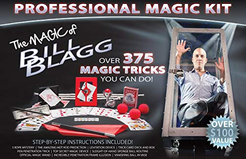 Bill Blagg Professional Magic Kit - Over 375 Amazing Magic Tricks! Perfect for Kids & Adults - Easy to Learn Magic - Ideal for Beginners of All Ages!