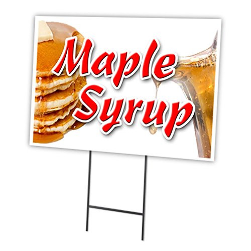 Maple Syrup 18"x24" Yard Sign & Stake | Advertise Your Business | Stake Included Double Sided Image | Made in The USA