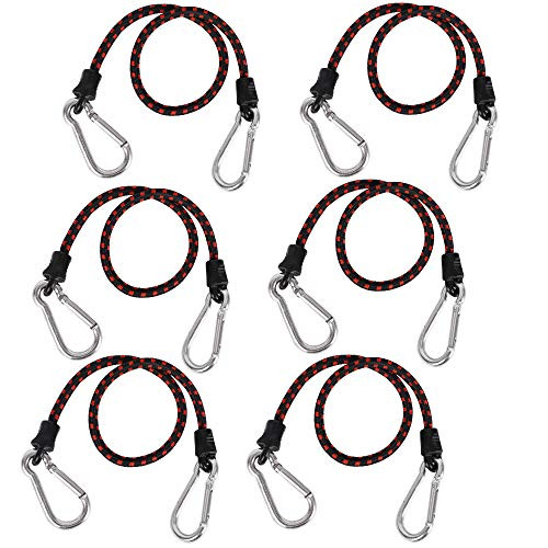 XSTRAP 6PK Bungee Cords with Carabiners (24 inch)