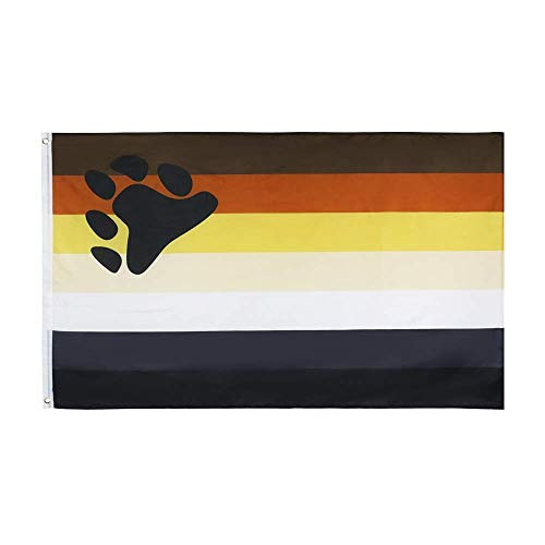 Staont Bear Pride Flag 3x5ft with Vivid Color and UV Fade Resistant, Brass Grommets, Premium Material