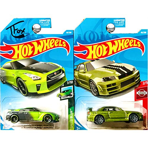 Hot Wheels Nissan Skyline GTR GT-R R34 Guaczilla in Green Set of 2
