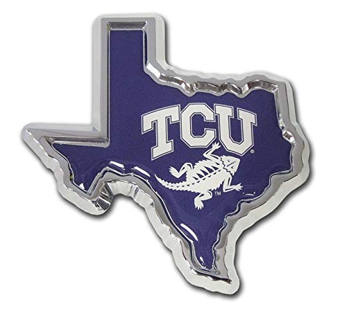TCU Texas Christian University Horned Frogs Metal Auto Emblem - Many Different Colors Available! (Texas Purple)