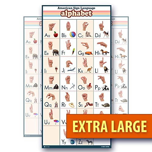 Sign Language kids abc SUPER EXTRA LARGE LAMINATED poster with pictures Young N Refined (18x30)
