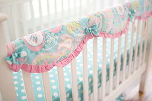 My Baby Sam Baby Crib Rail Cover, Pixie/Aqua