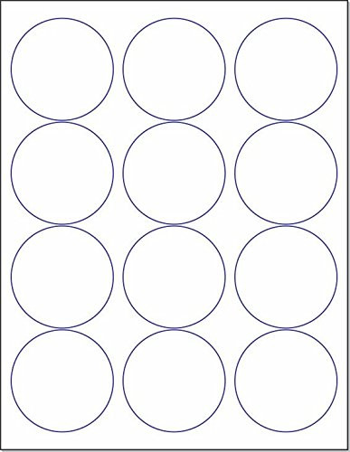 Laser/Ink Jet White Labels (2-1/2" Round - 12 Per Page | 600 Labels)