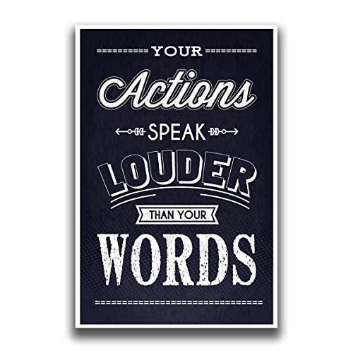 Actions Speak Louder Than Words Poster | 18-Inches By 12-Inches | Premium Quality 100lb Gloss Poster Paper | JSC135