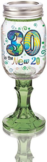 Carson Home Accents Original Rednek Wine Glass, 30 is The New 20